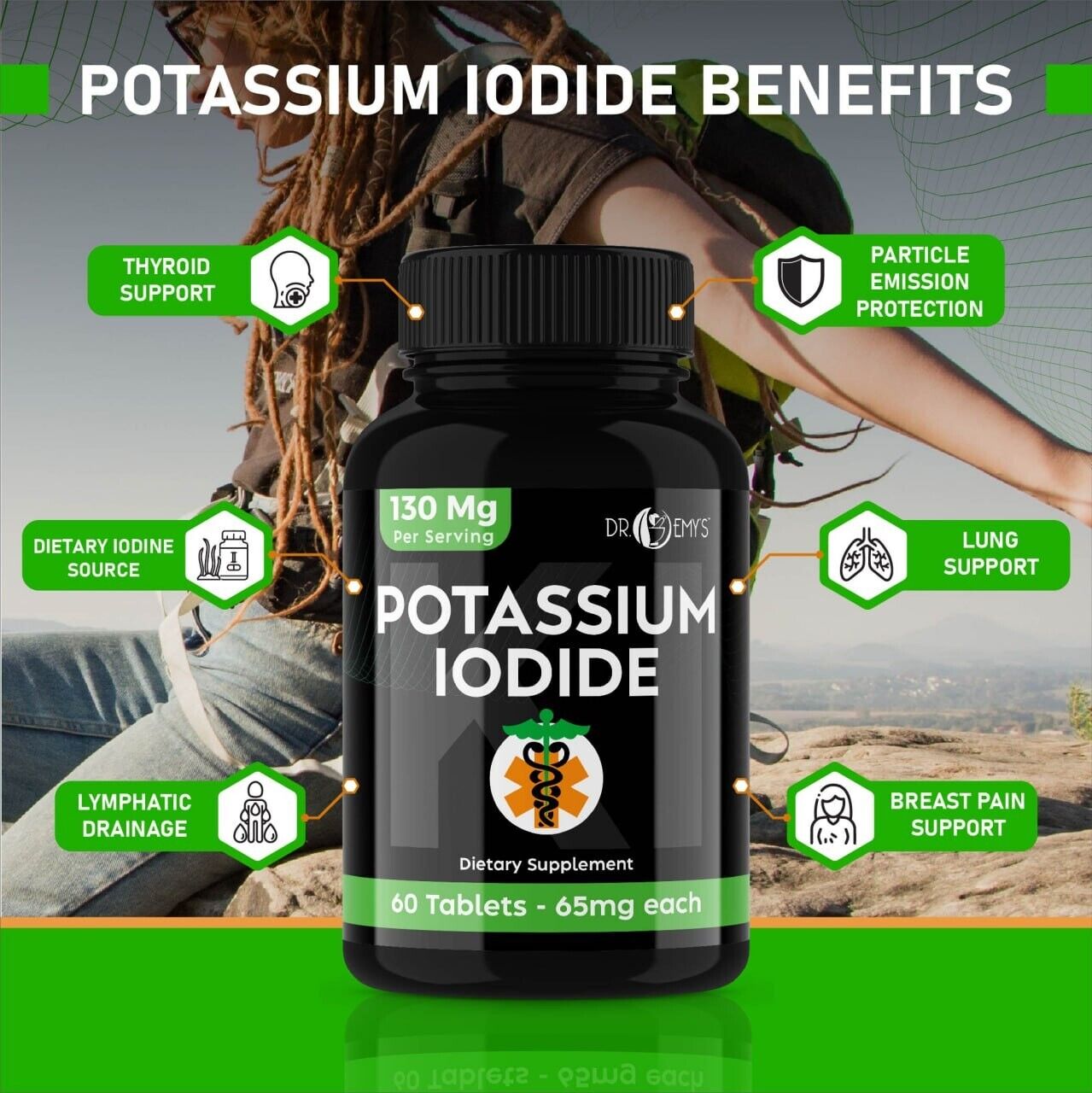 Potassium Iodide Pills - 130 mg Supplement
