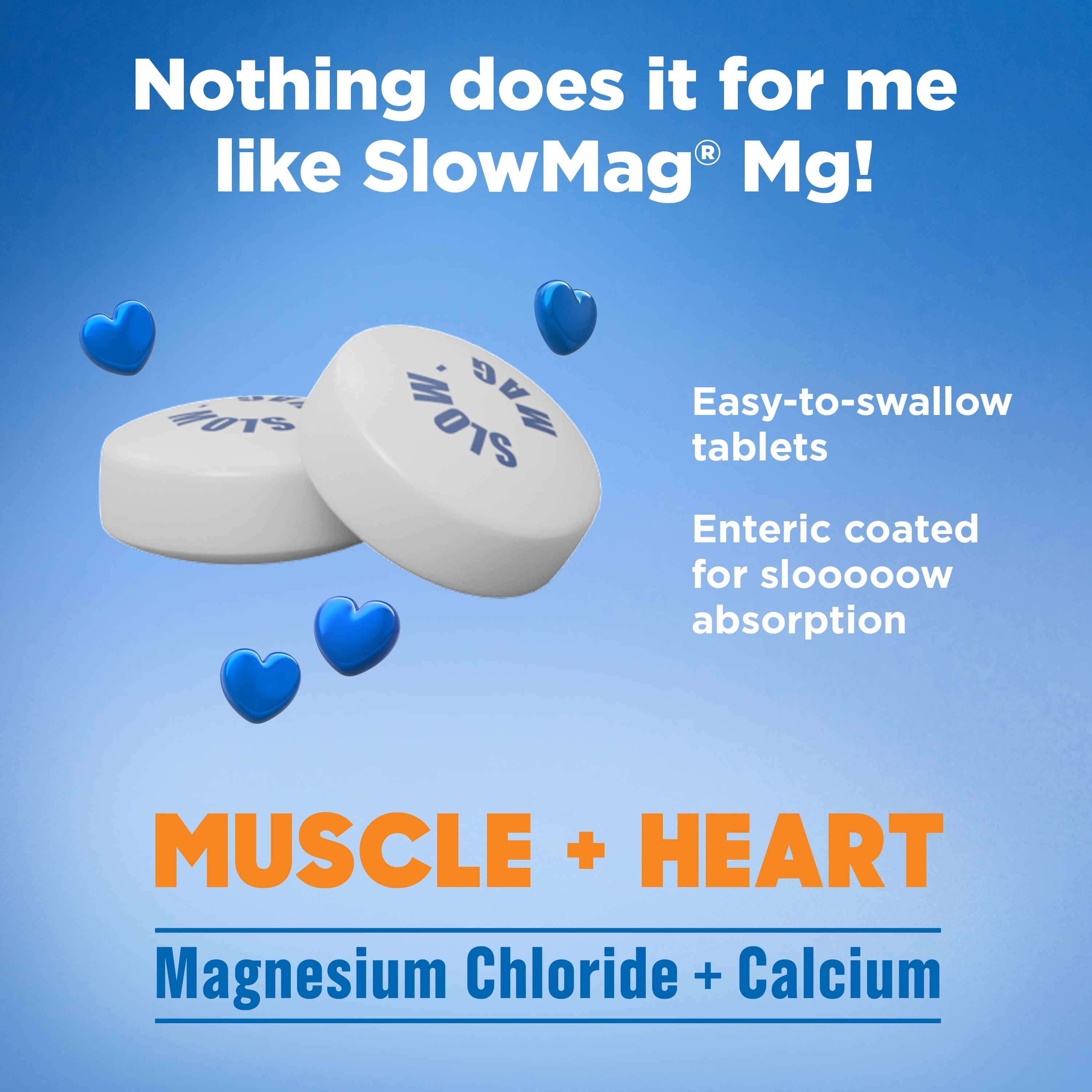 SlowMag Magnesium Chloride with Calcium Tablets, 60ct