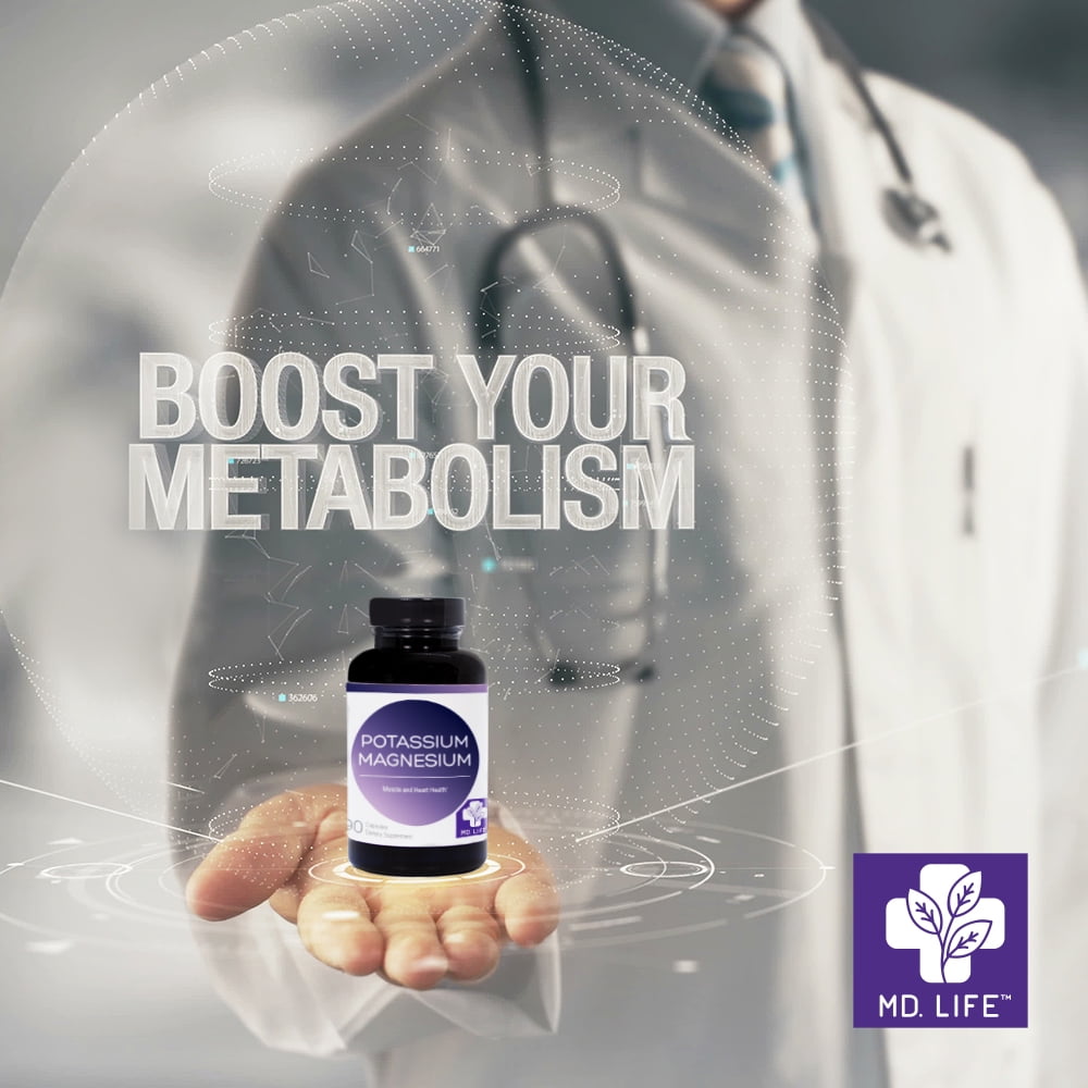Magnesium Potassium Supplement for Vascular Health 90 Ct