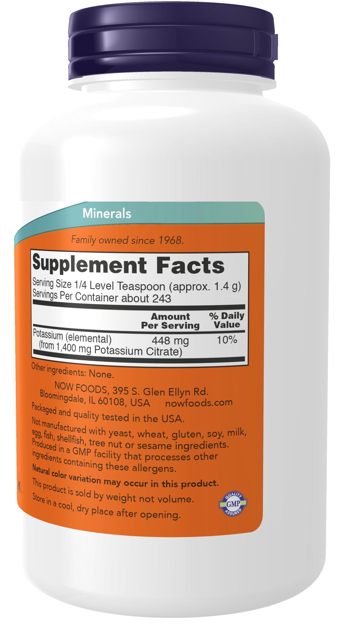 NOW Potassium Citrate Powder for Electrolyte Balance, 12 oz