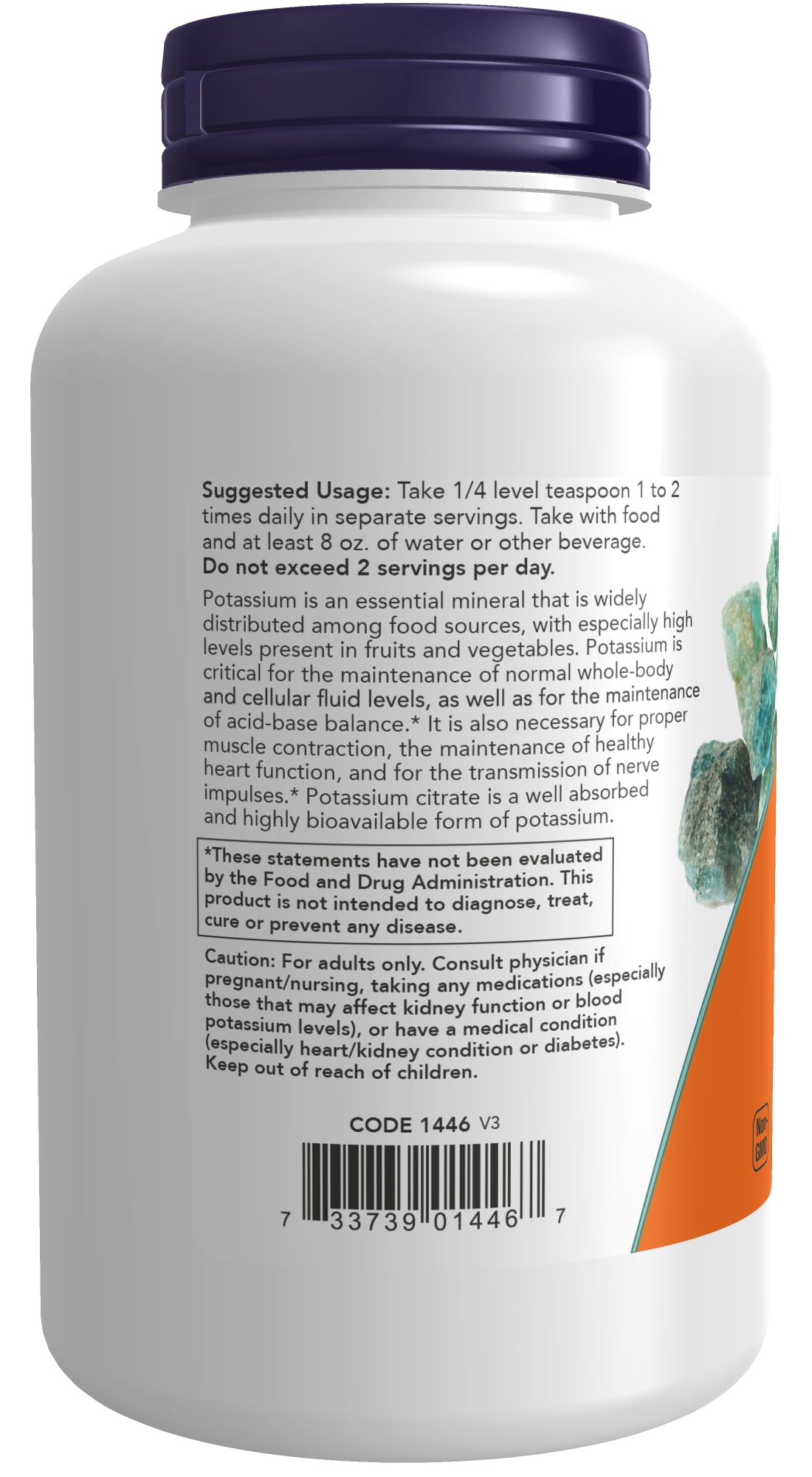 NOW Potassium Citrate Powder for Electrolyte Balance, 12 oz