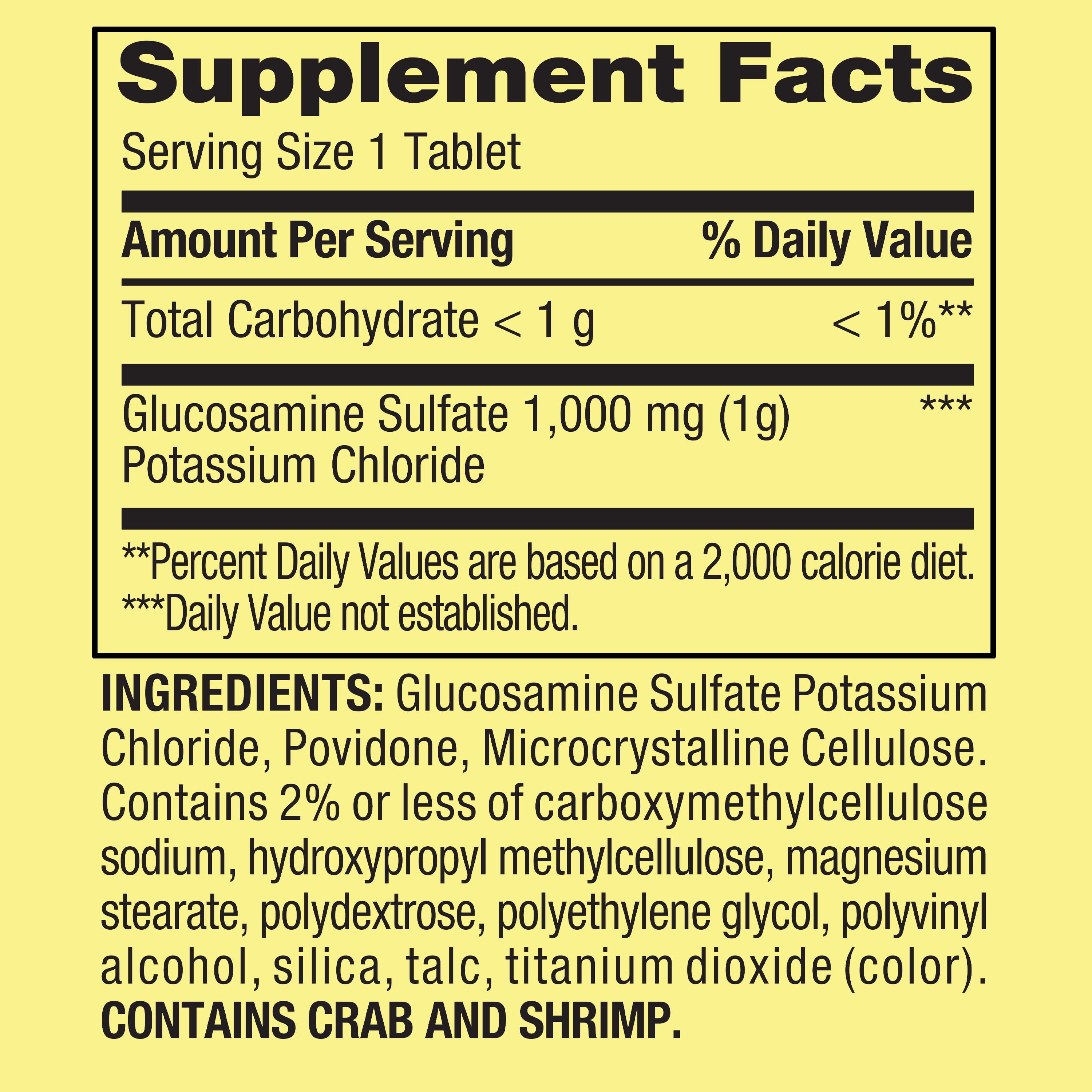 Spring Valley Glucosamine Sulfate Tablets, 1,000 mg