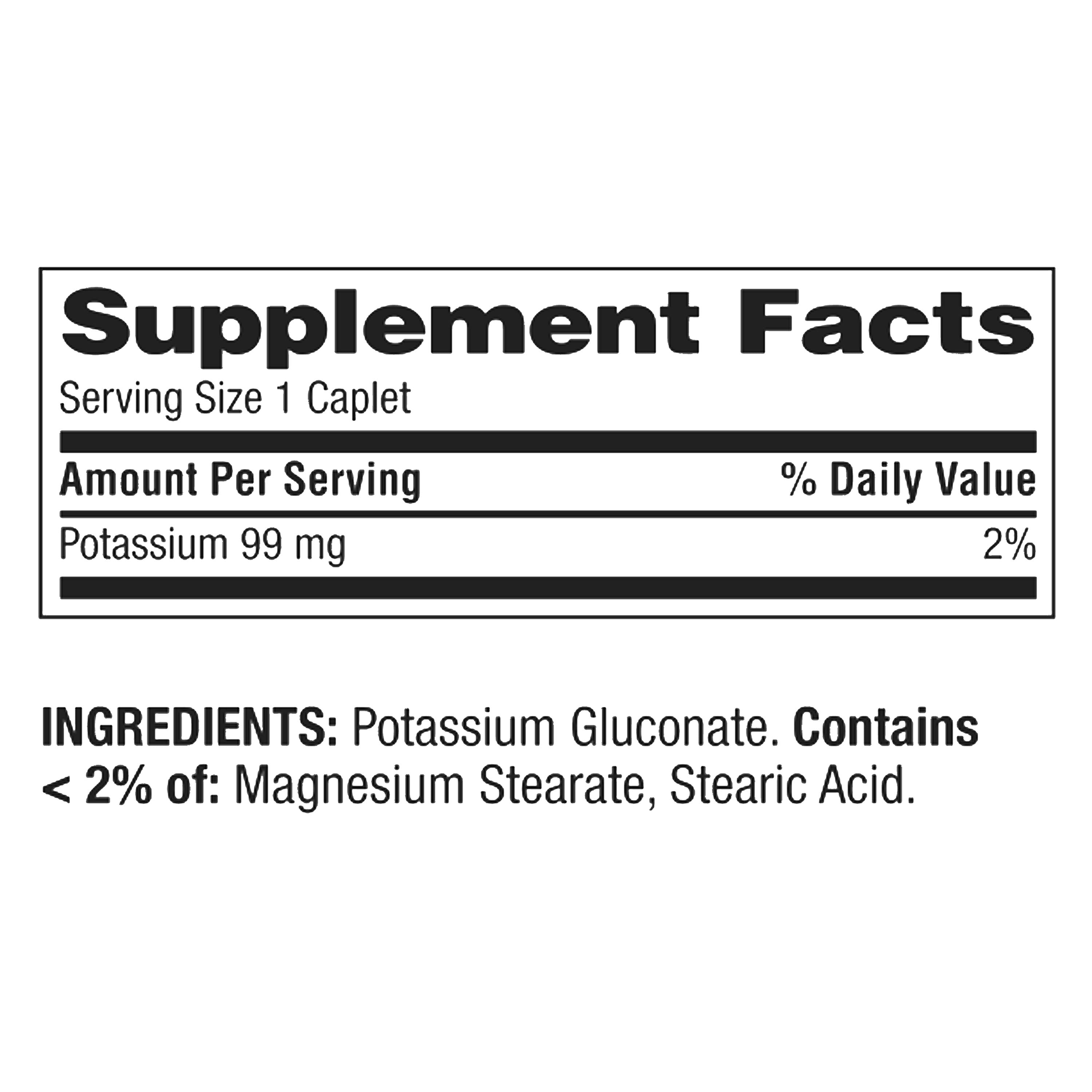 Spring Valley Potassium Caplets, 99 mg, 500 Count