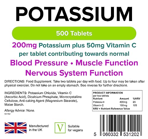 Lindens 200mg Potassium Tablets with Vitamin C