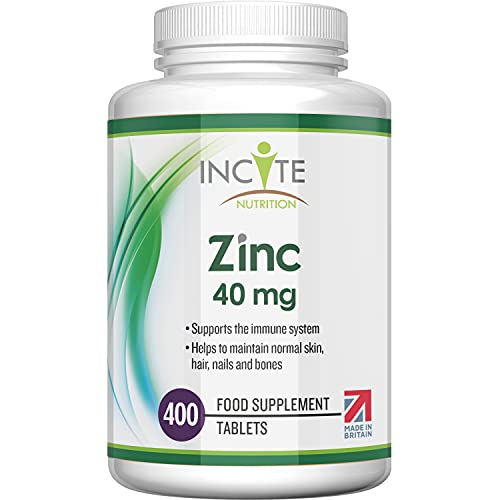 40mg Zinc Tablets – 400 Count, Vegan Friendly