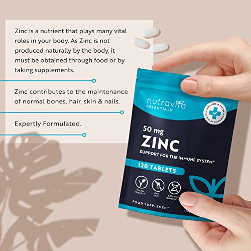 Zinc 50mg Tablets - 120 Vegan Immune Support