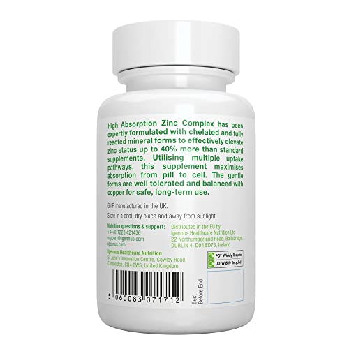 High-Potency Zinc Chelate Tablets with Copper - 180ct