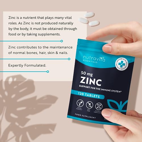 Zinc 50mg Tablets - 120 Vegan Immune Support
