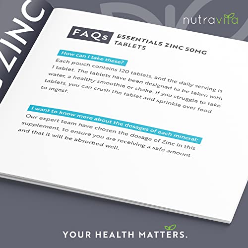 Zinc 50mg Tablets - 120 Vegan Immune Support