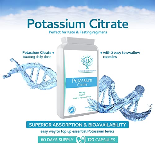 Potassium Citrate 1000mg - 120 Vegan Capsules