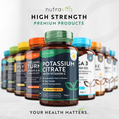 Potassium Citrate 1390mg with Vitamin C - 180 Tablets