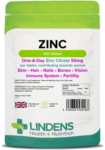 Zinc Citrate 50mg Tablets, 100 Count