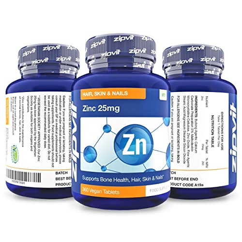 Zinc 25mg, 360 Vegan Tablets for Immune Support