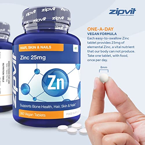Zinc 25mg, 360 Vegan Tablets for Immune Support