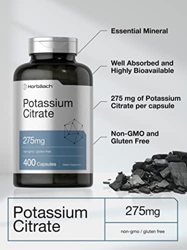 Potassium Citrate 275 mg - 400 Capsules, Non-GMO