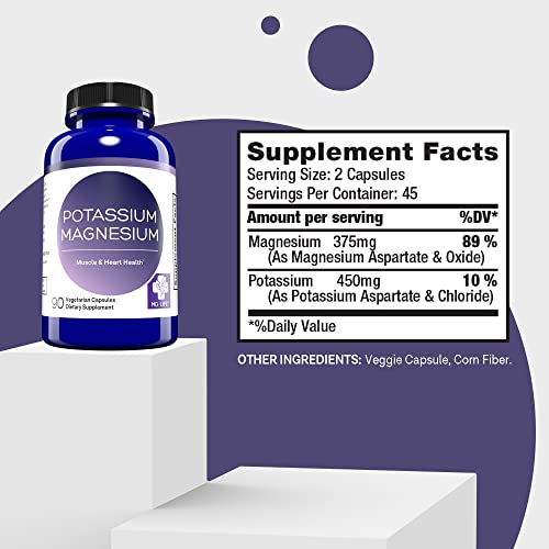 High Absorption Magnesium Potassium Supplement - 90 Ct
