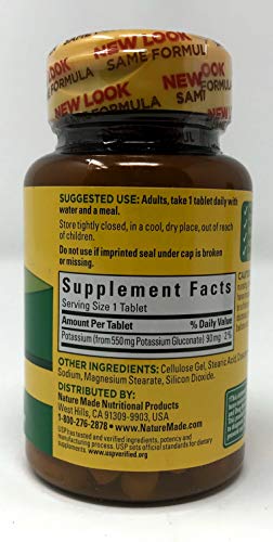 Nature Made Potassium Gluconate 550mg, 200 Tablets