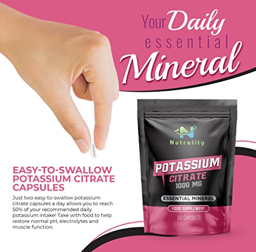 Nutrality Potassium Citrate 1000mg - 180 Capsules