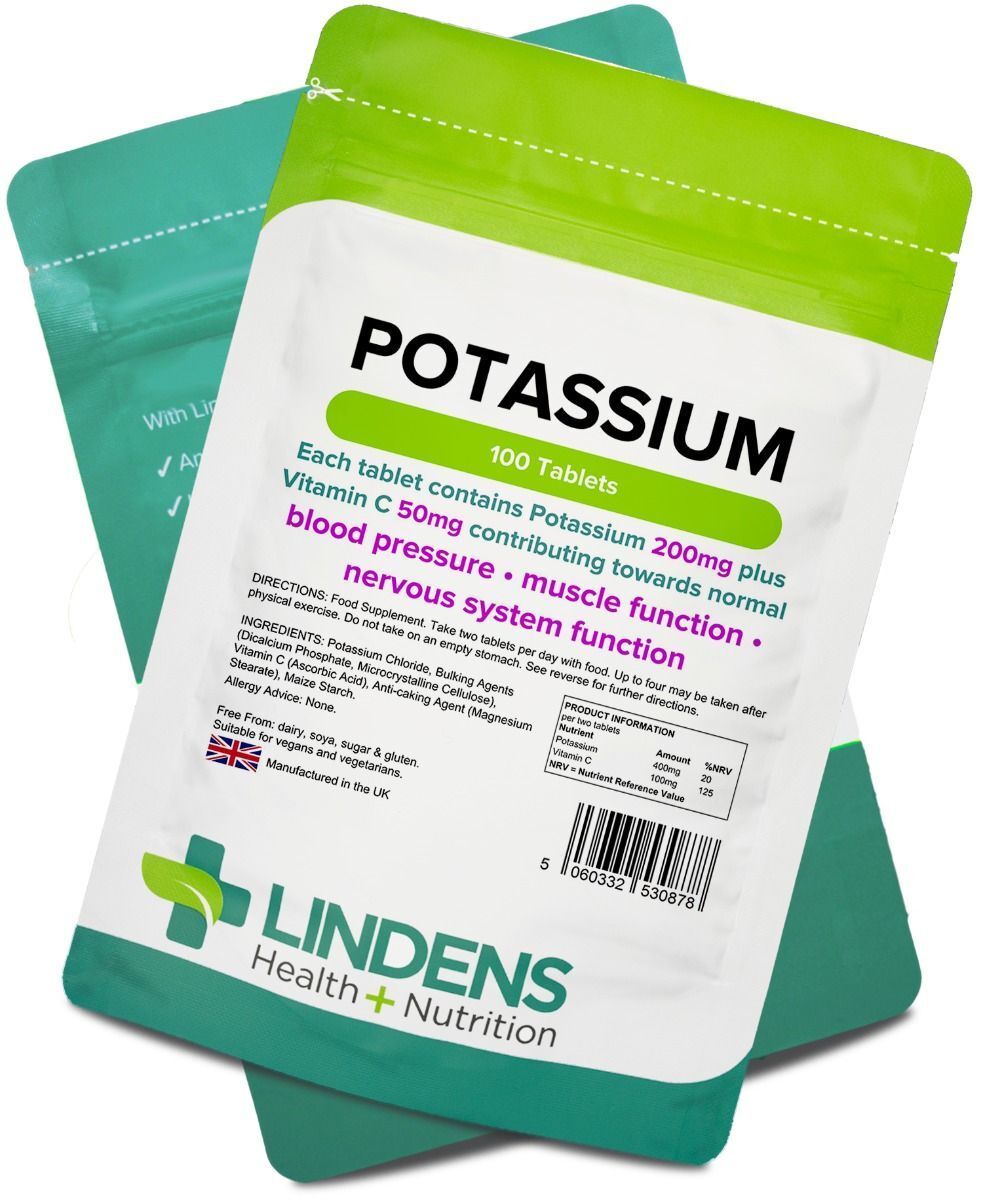 Lindens Potassium 200mg for Healthy Blood Pressure