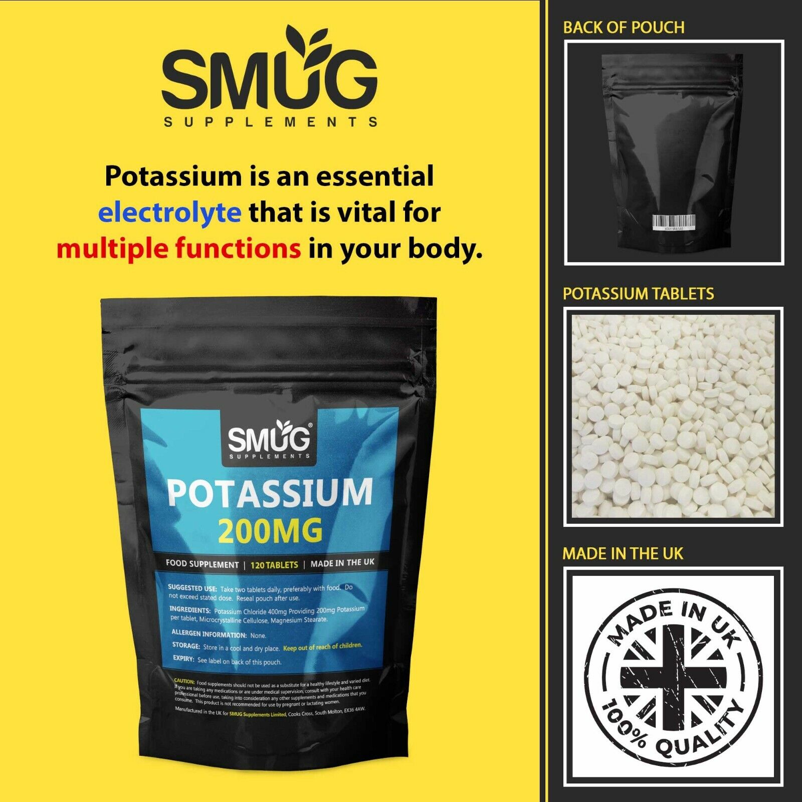 200mg Potassium Chloride Tablets - 120 Count