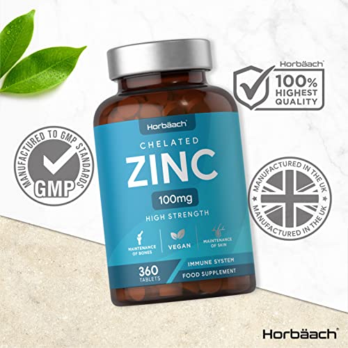 High Strength Chelated Zinc 100mg - 360 Vegan Tablets