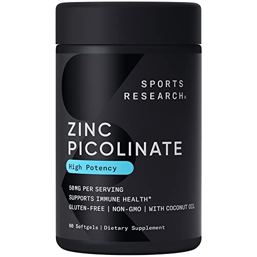 Zinc Picolinate 50mg with Coconut Oil Softgels