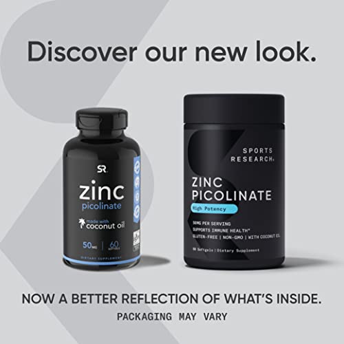 Zinc Picolinate 50mg with Coconut Oil Softgels
