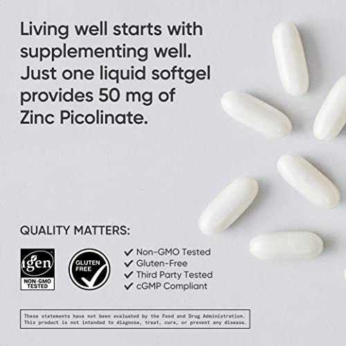 Zinc Picolinate 50mg with Coconut Oil Softgels