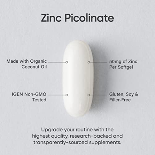 Zinc Picolinate 50mg with Coconut Oil Softgels