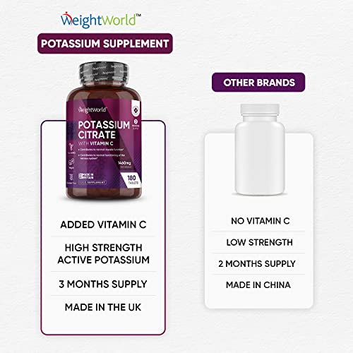 Potassium Citrate 1460mg with Vitamin C - 180 Tablets