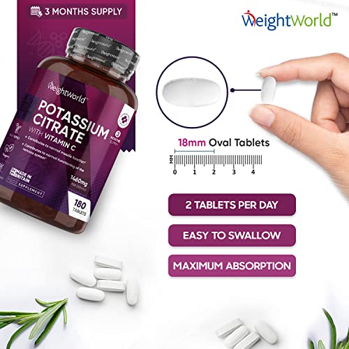 Potassium Citrate 1460mg with Vitamin C - 180 Tablets