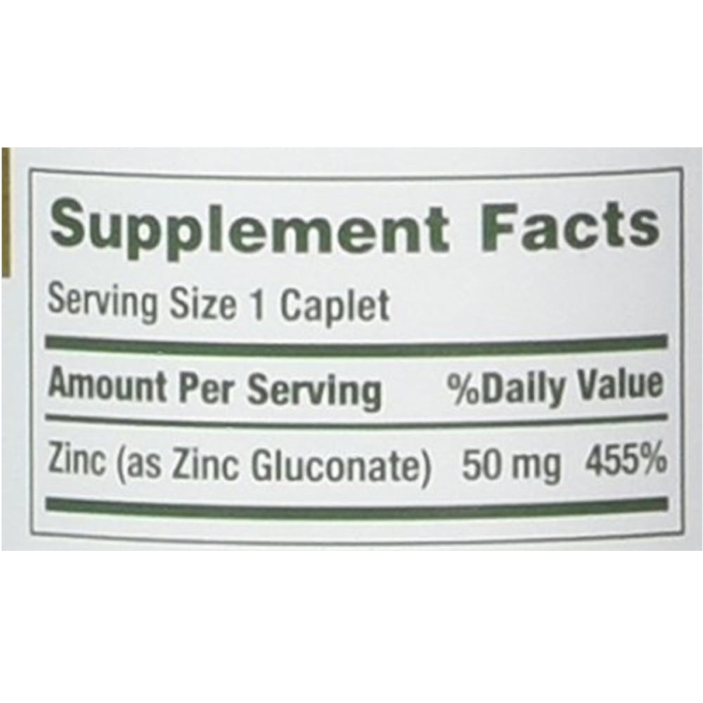 Nature's Bounty Zinc 50 mg Caplets - 2 Pack