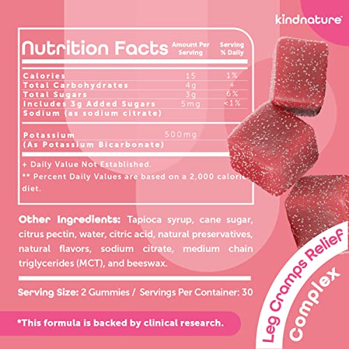 Kind Nature Potassium Gummies - 500mg, Vegan, 60 Count