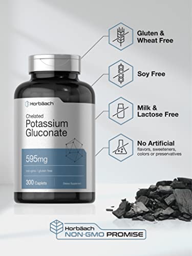 Potassium Gluconate 595mg Vegetarian Supplement 300 Count