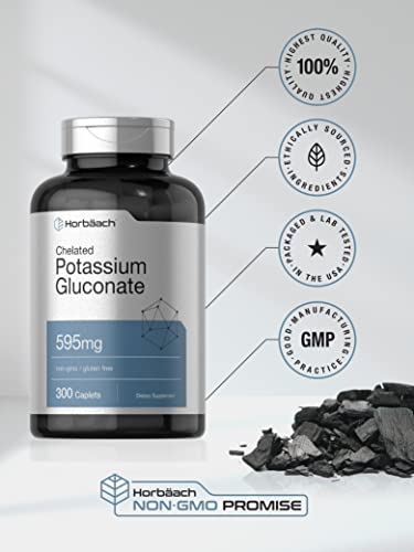 Potassium Gluconate 595mg Vegetarian Supplement 300 Count