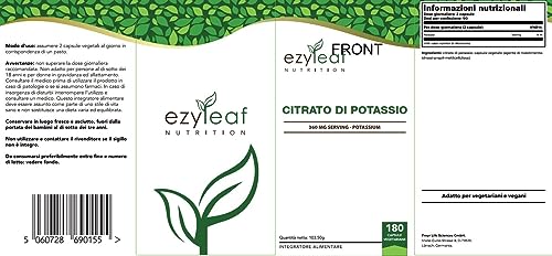 Ezyleaf High Strength Potassium Citrate Capsules 1000mg