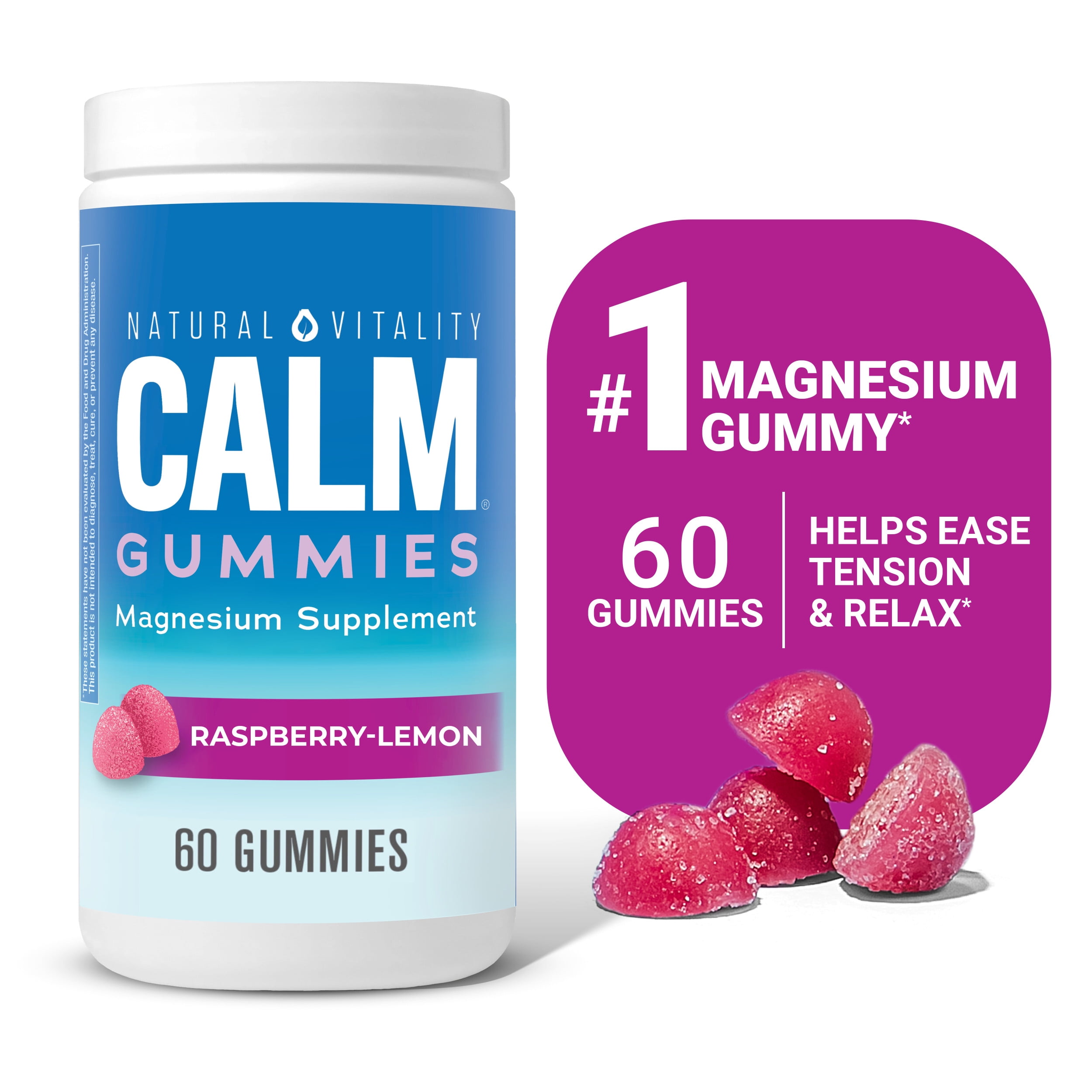 Calm Gummies with Magnesium - Raspberry-Lemon Flavor