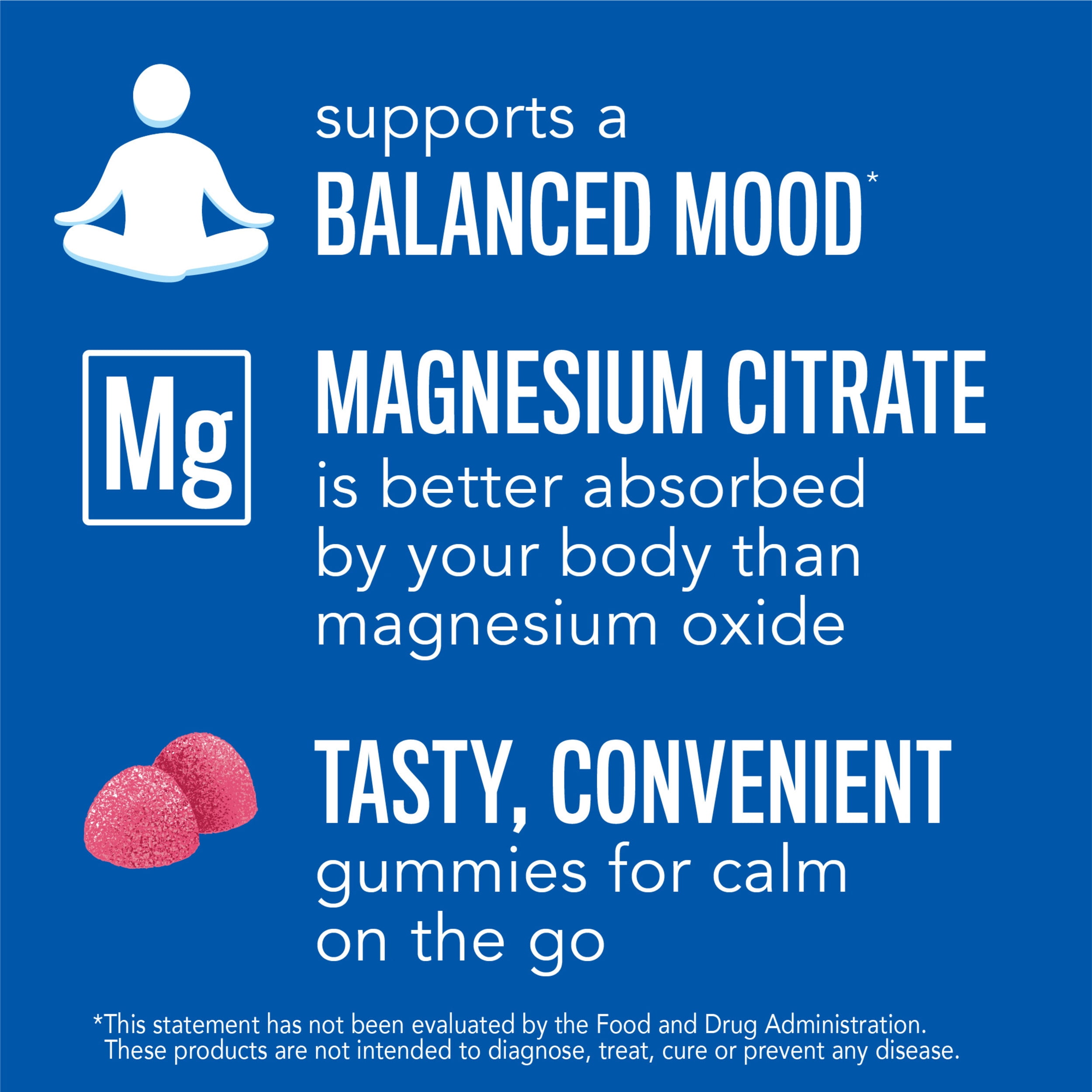 Calm Gummies with Magnesium - Raspberry-Lemon Flavor