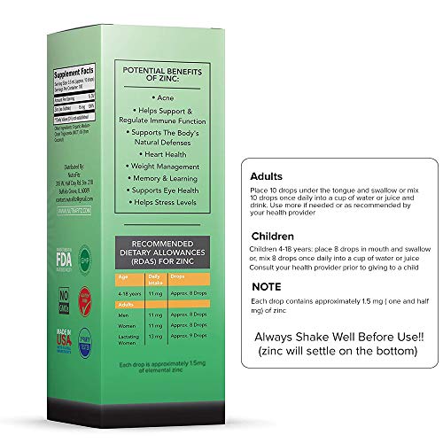 Organic Liquid Zinc Drops for Immune Support