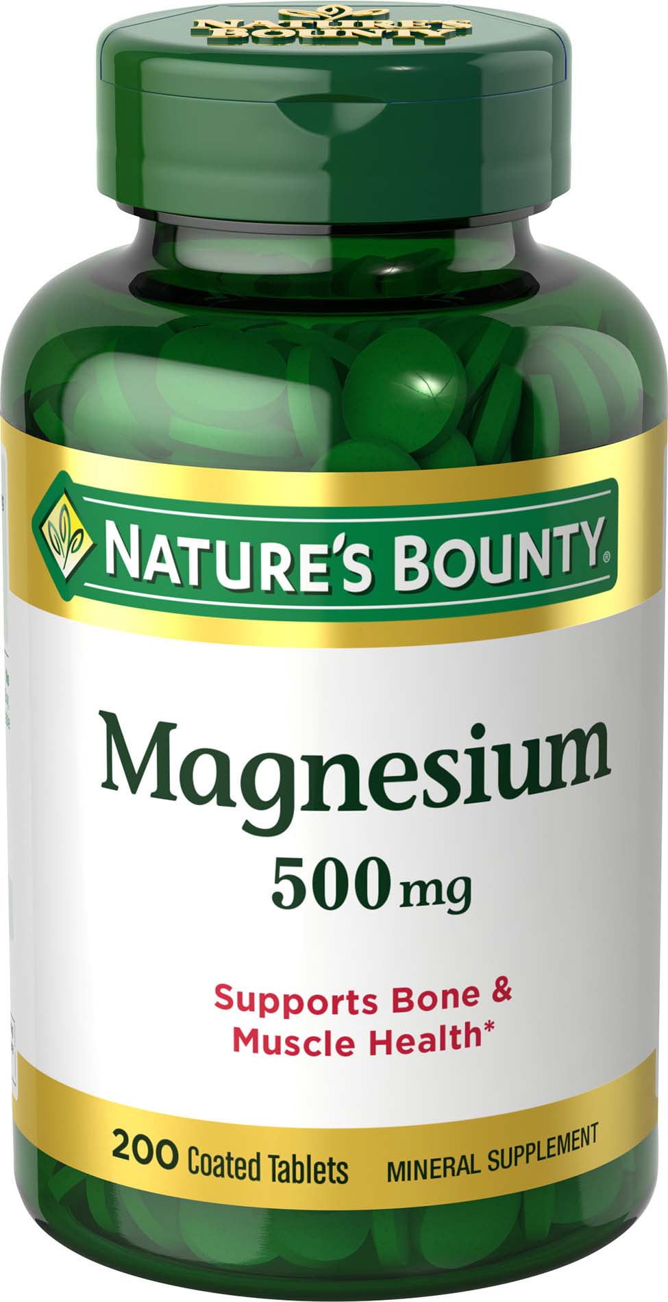 Nature's Bounty Magnesium 500 mg, 200 Tablets