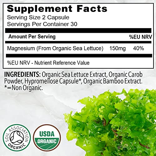 Organic Vegan Magnesium Capsules - Whole Food Sourced