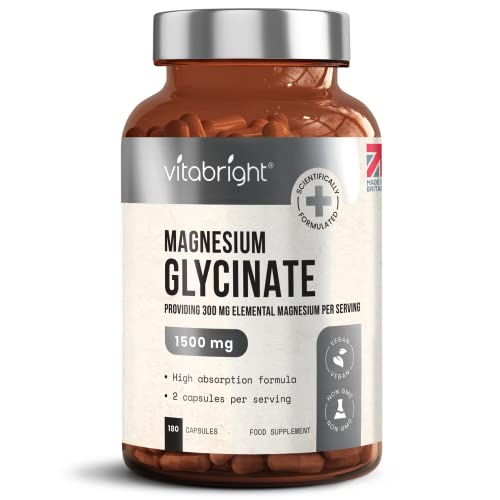 High Strength Magnesium Glycinate 1500mg - 180 Capsules