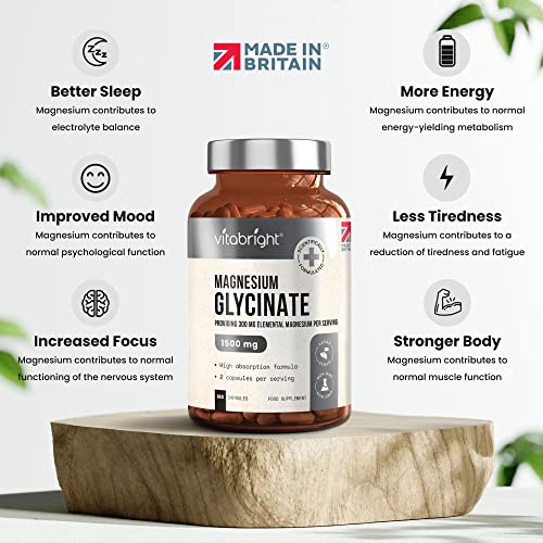 High Strength Magnesium Glycinate 1500mg - 180 Capsules