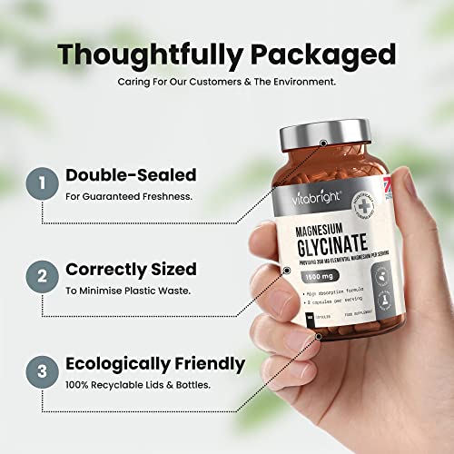 High Strength Magnesium Glycinate 1500mg - 180 Capsules