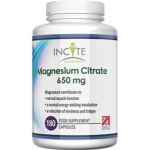 Magnesium Citrate 650mg Vegan Capsules - 180 Count