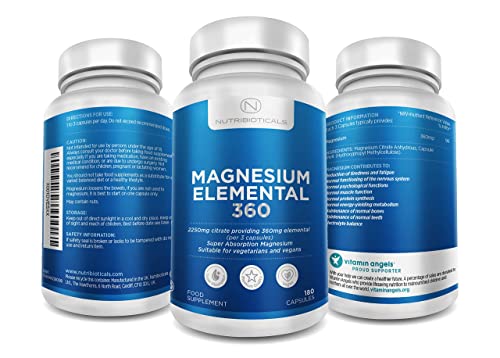 Magnesium Citrate 2250mg - 180 Vegan Capsules