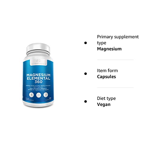 Magnesium Citrate 2250mg - 180 Vegan Capsules