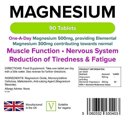 Daily Magnesium Tablets - 500mg MgO