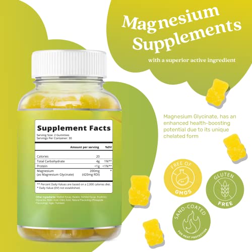 BeLive Magnesium Gummies - 200mg Pineapple Flavor