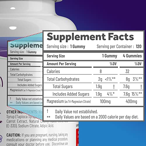 Magnesium Gummies for Sleep and Relaxation - 120 Count